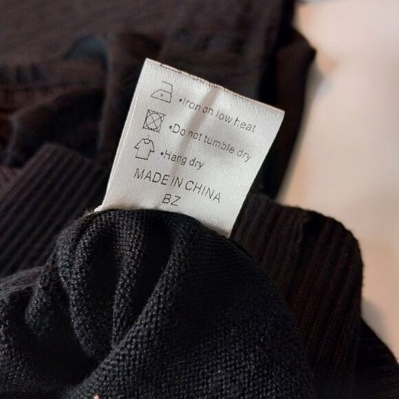 Qixing NWT Black Sweater Size XL Semi Sheer Casual Preppy Closet Staple - Picture 9 of 10